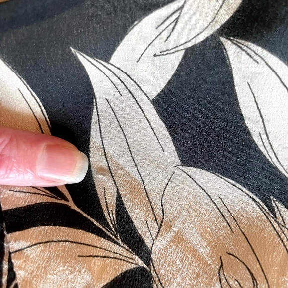 Johnny Was Jade Juliette Silk Tiered A-Line Dress Floral Black Beige M - Picture 7 of 10